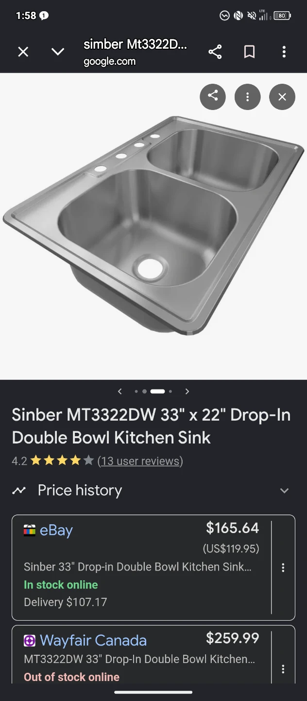 Sinber MT3322DW Double Bowl Kitchen Sink