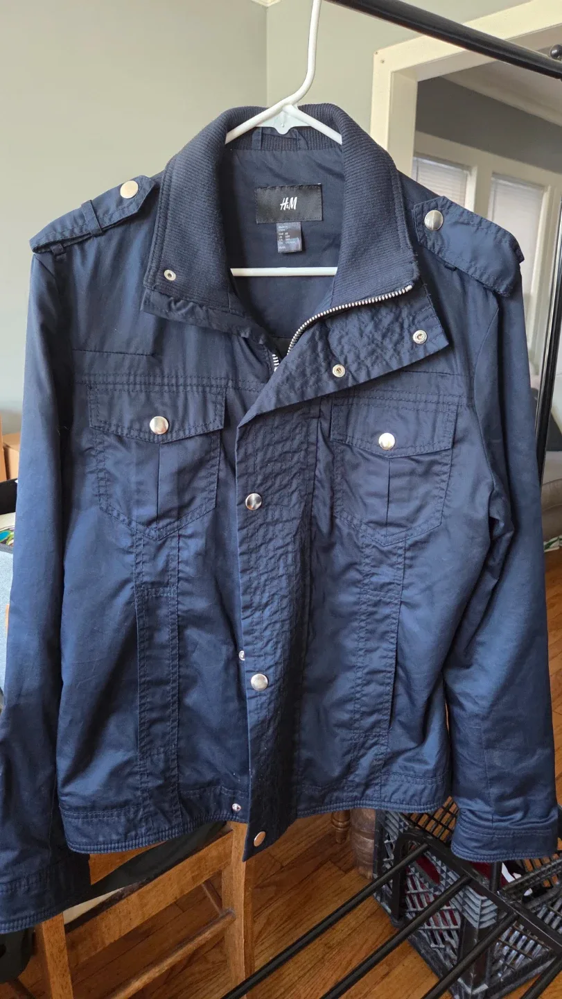 H&M Navy Blue Bomber Jacket
