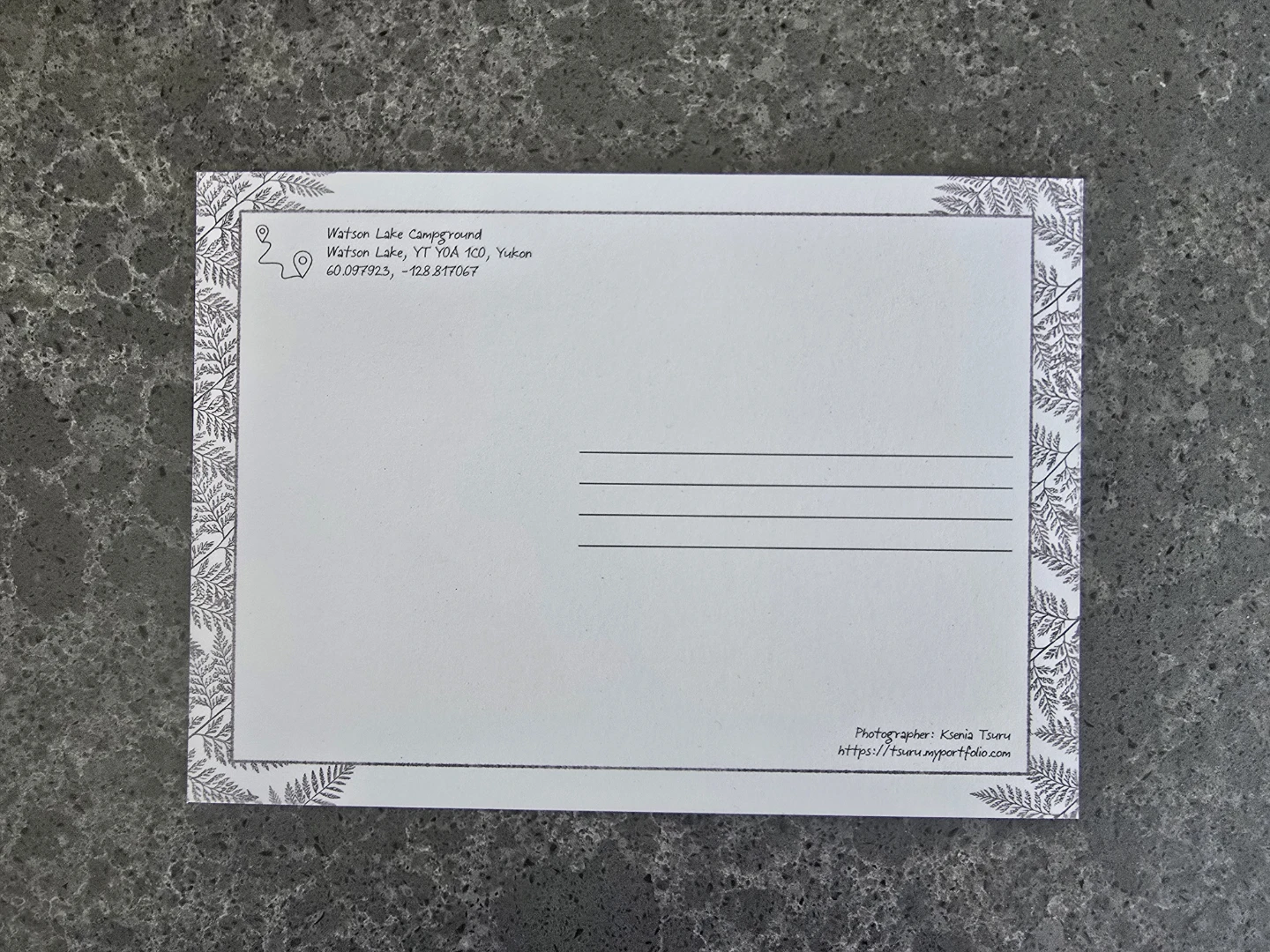 Northern light at Watson Lake Campground Postcard 5x7 - photo 2