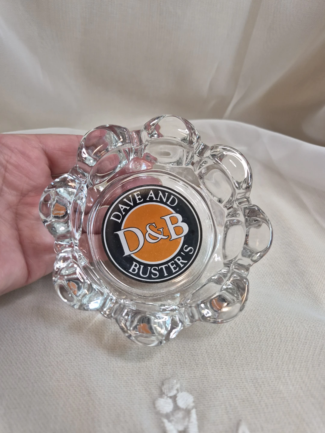 Dave & Buster's 4" x 1" Clear Glass Ashtray Suvenier Collectible - photo 4