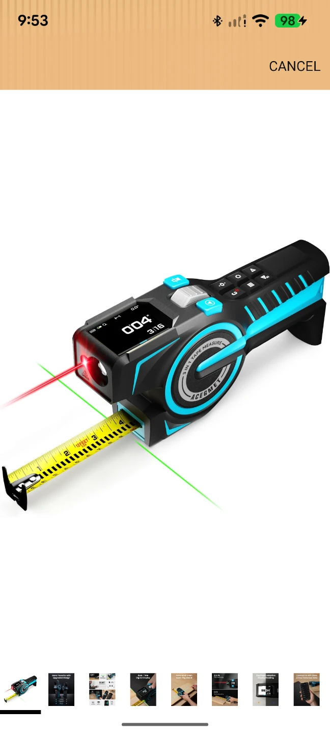 ACEDMET Laser Measure Tape 2-in-1 330FT