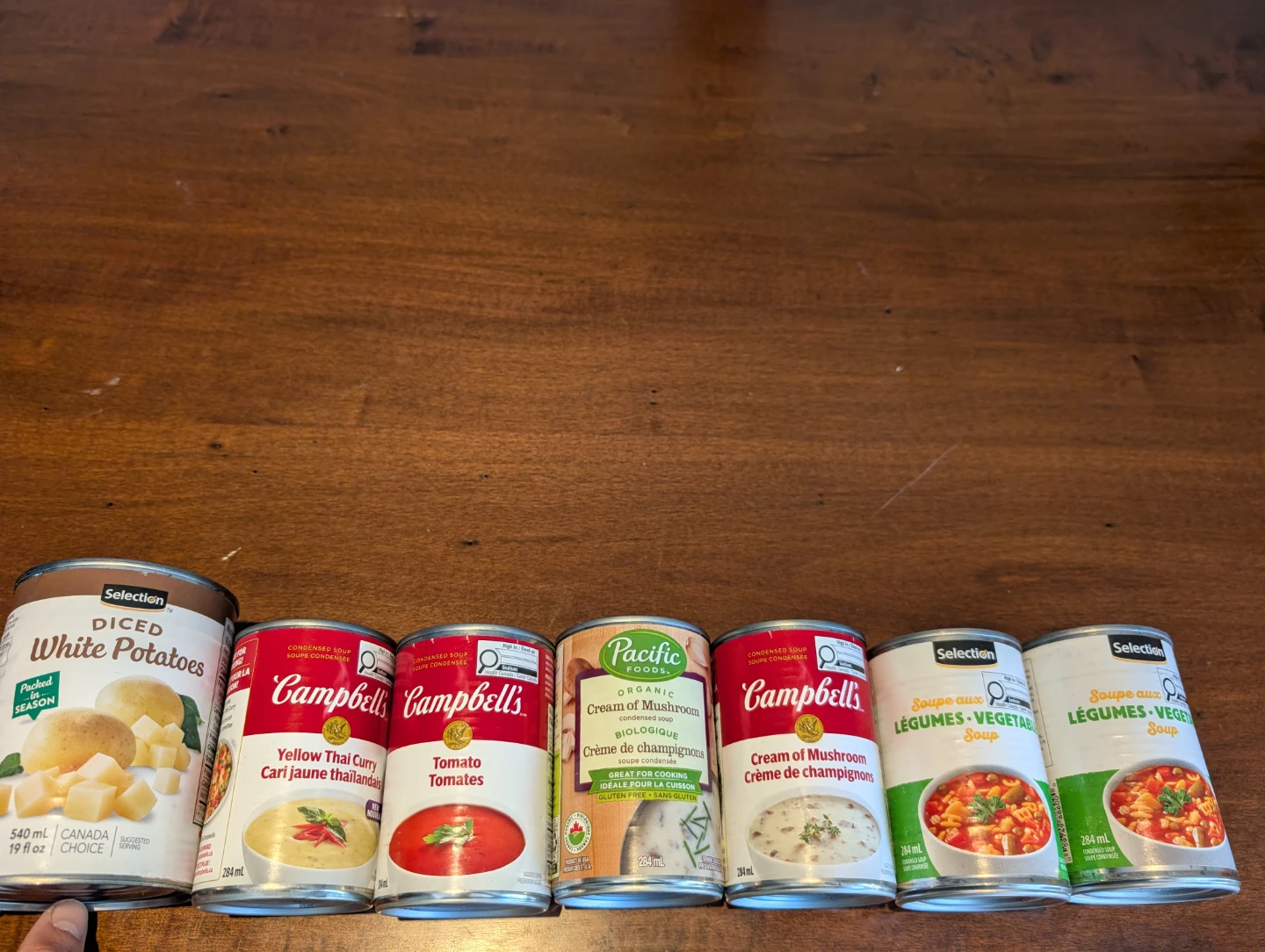 Selection Diced White Potatoes & 6 Various Canned Soups
