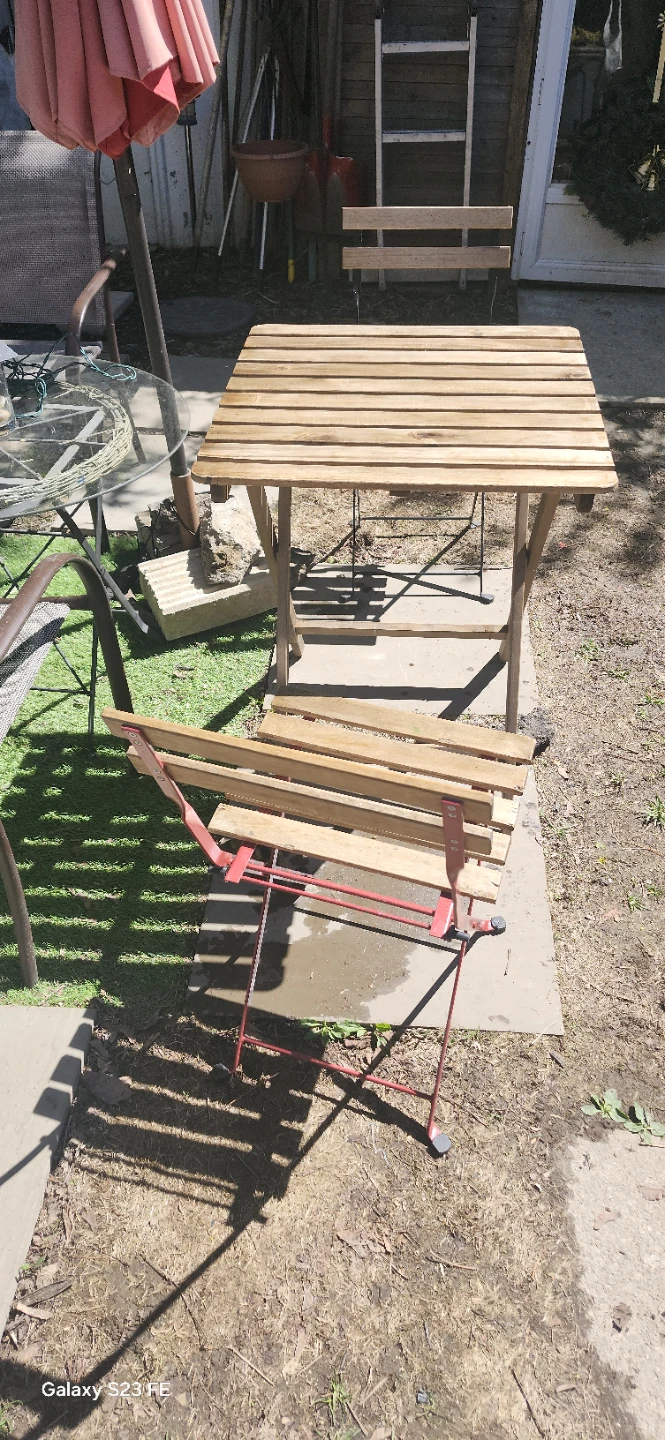 Wooden Bistro Table and Chairs Set - photo 4