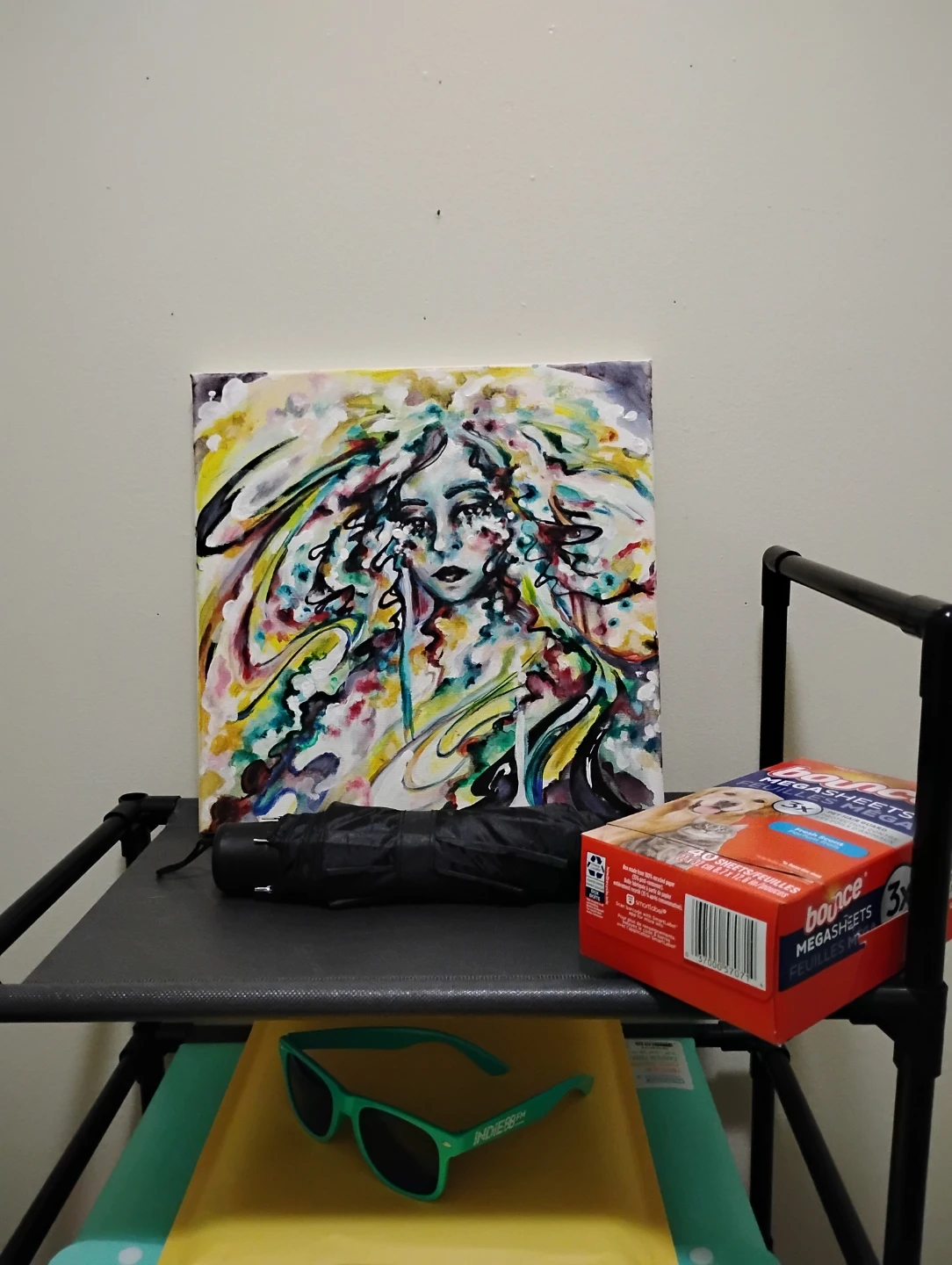 10x10 Abstract Woman Portrait Canvas Painting - photo 2