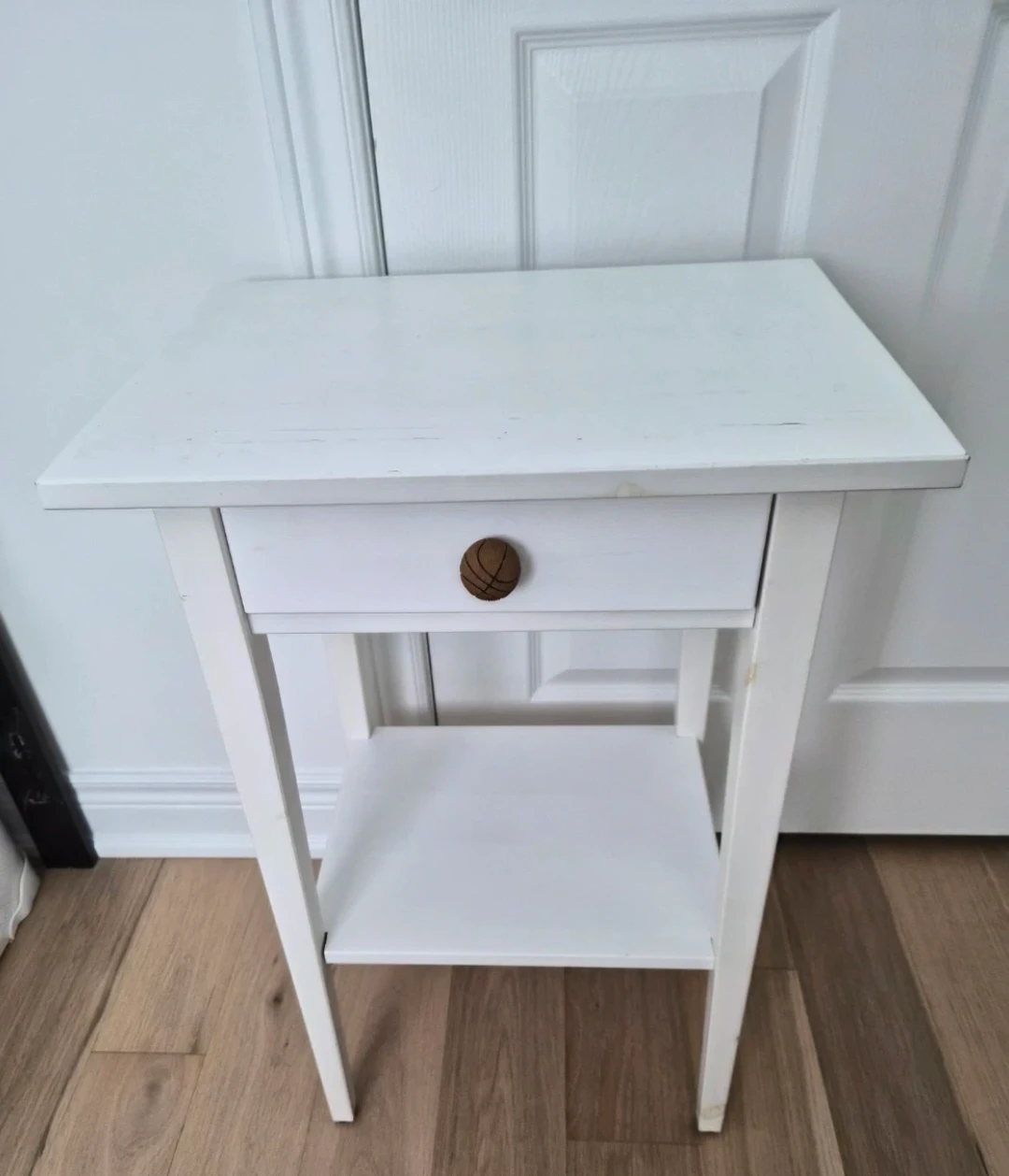 White Side Table with Drawer