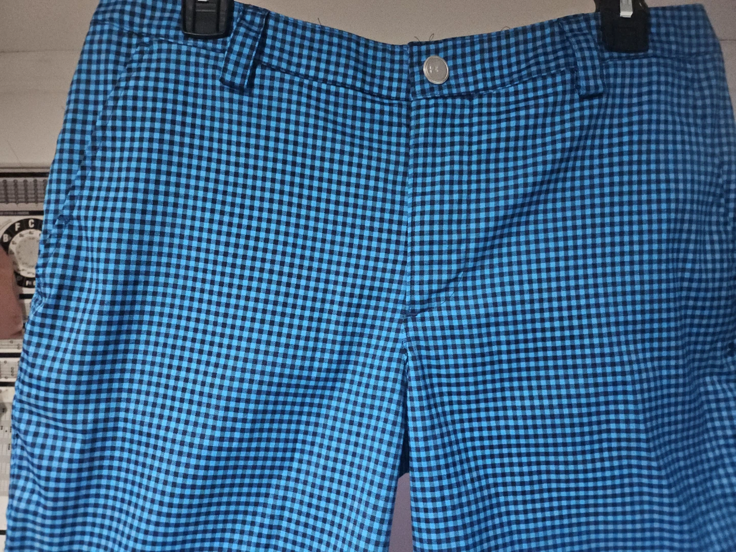 Under Armour Blue Gingham Golf Shorts - photo 2