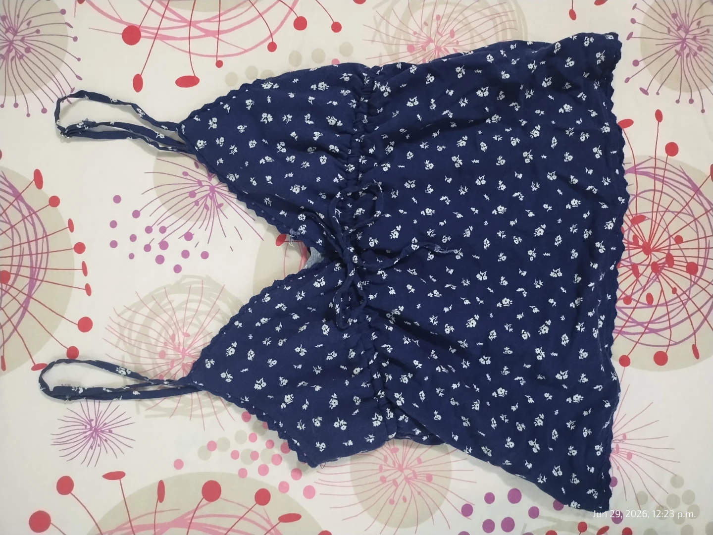 Blue floral cami top - Size S