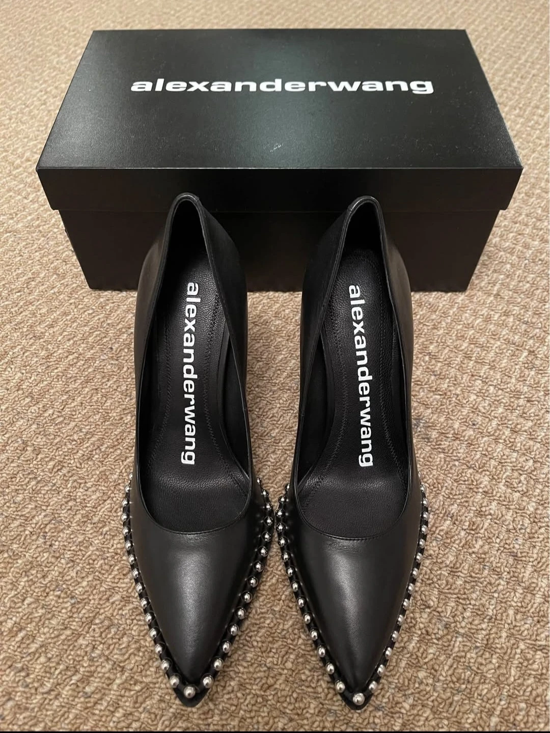 Alexander Wang Black Studded Leather Heels - Size 36.5 - photo 2