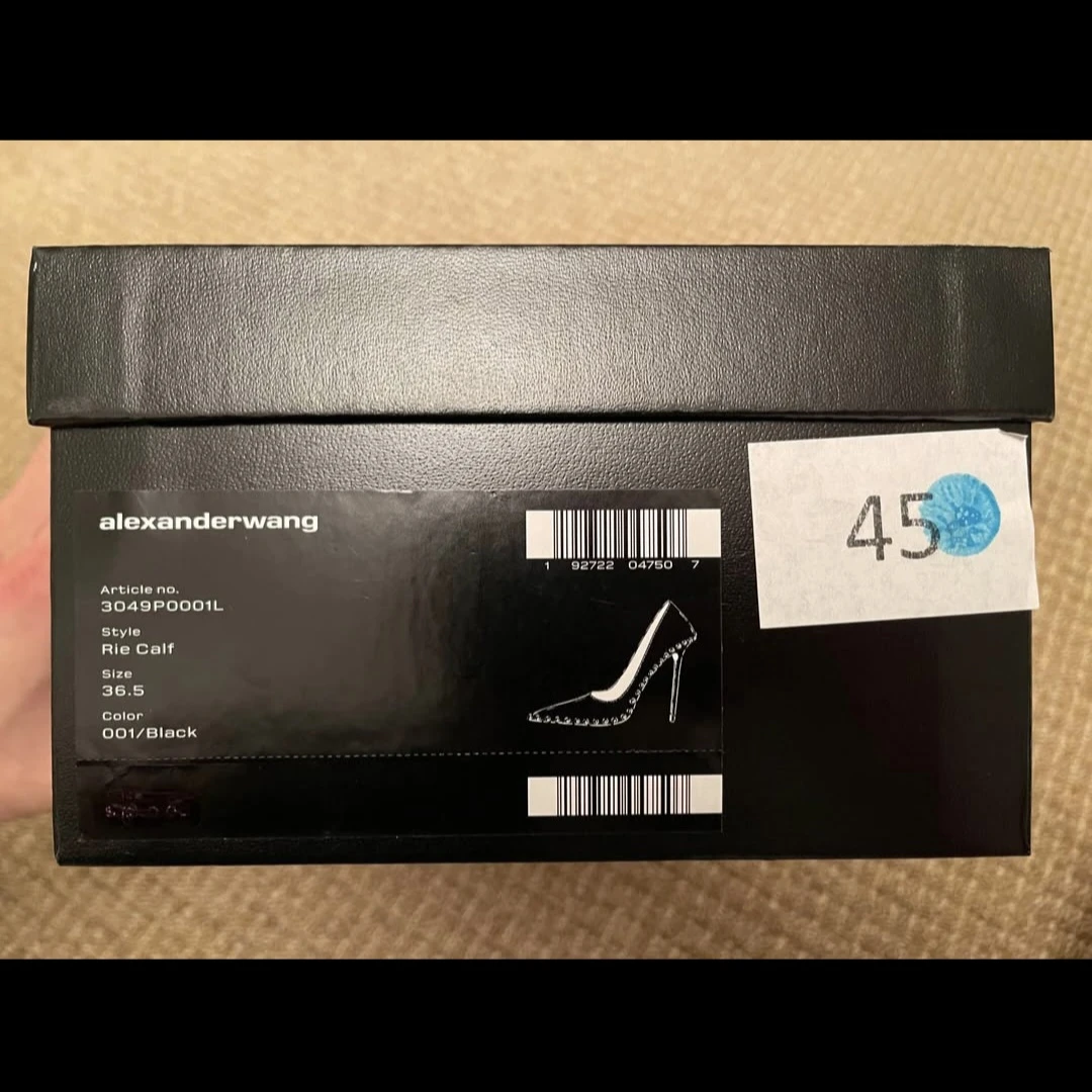 Alexander Wang Black Studded Leather Heels - Size 36.5 - photo 5