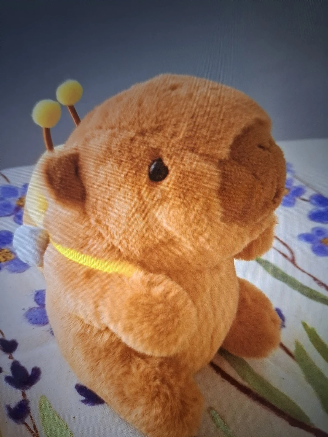 Orange Plush Toy with Yellow Antennae