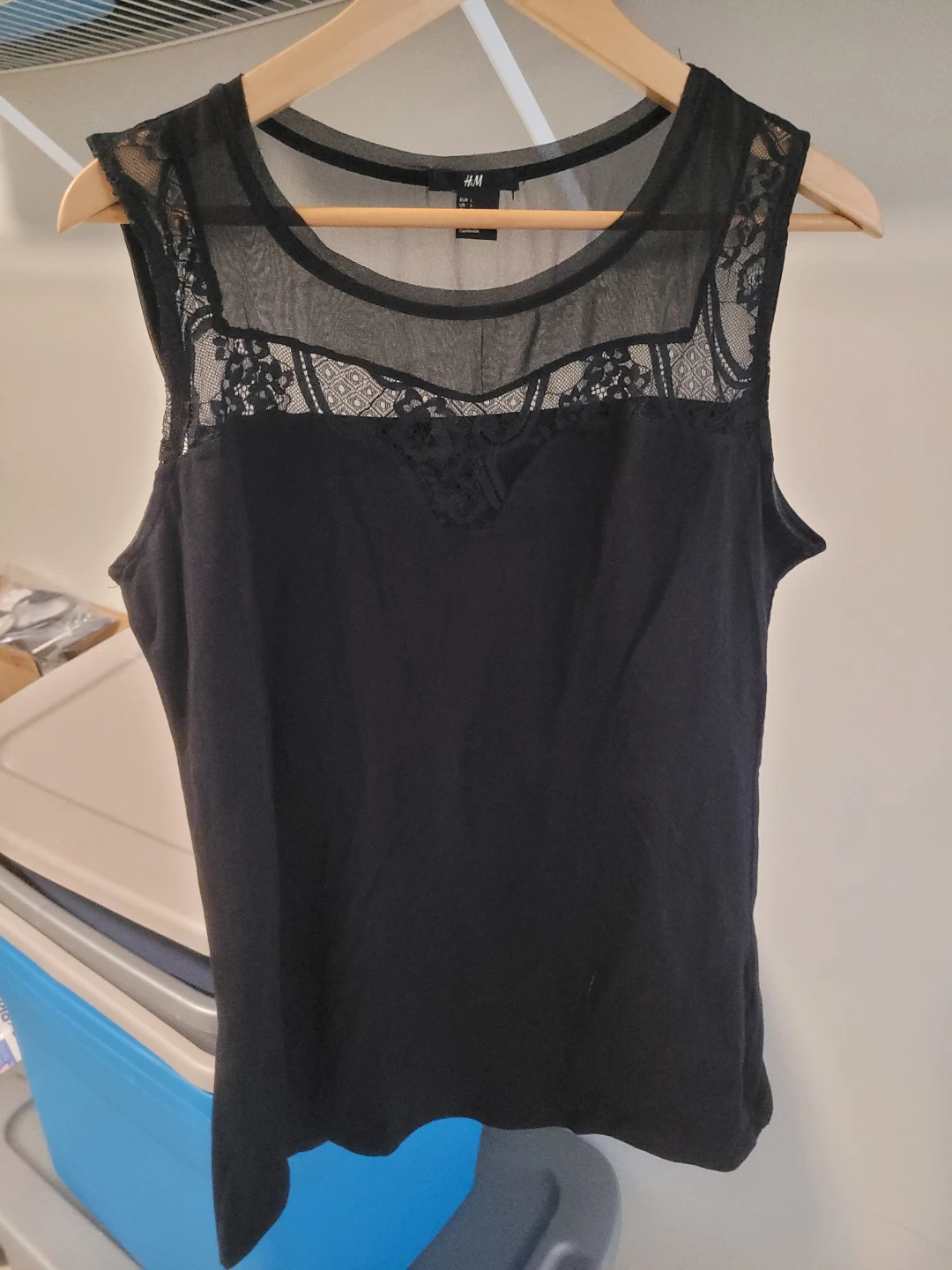 H&M Black Lace Trim Tank Top