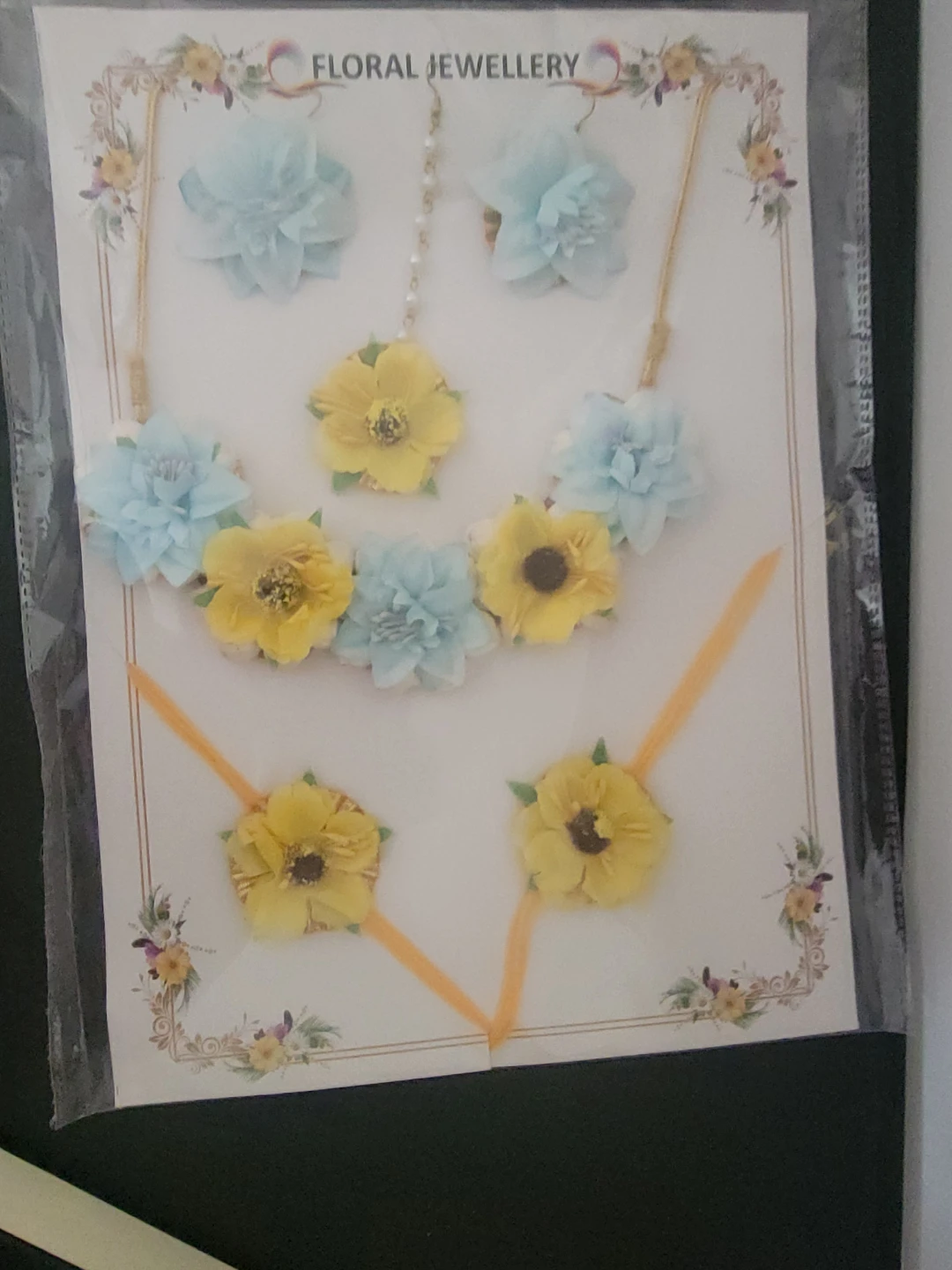 Floral Jewellery Set - Necklace, Earrings, and Bracelets