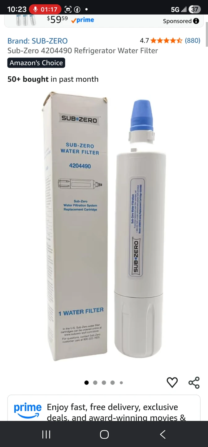 Oh Fills Refrigerator Water Filter Compatible with Sub-Zero🌱
