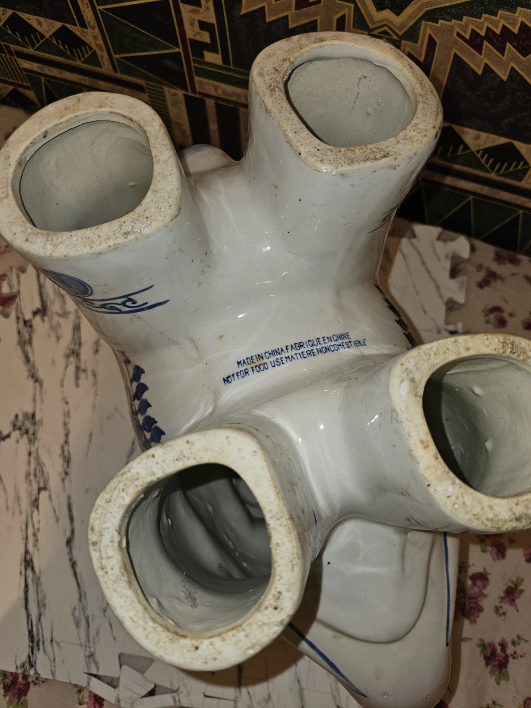 Blue and White Elephant Ceramic Garden Stool