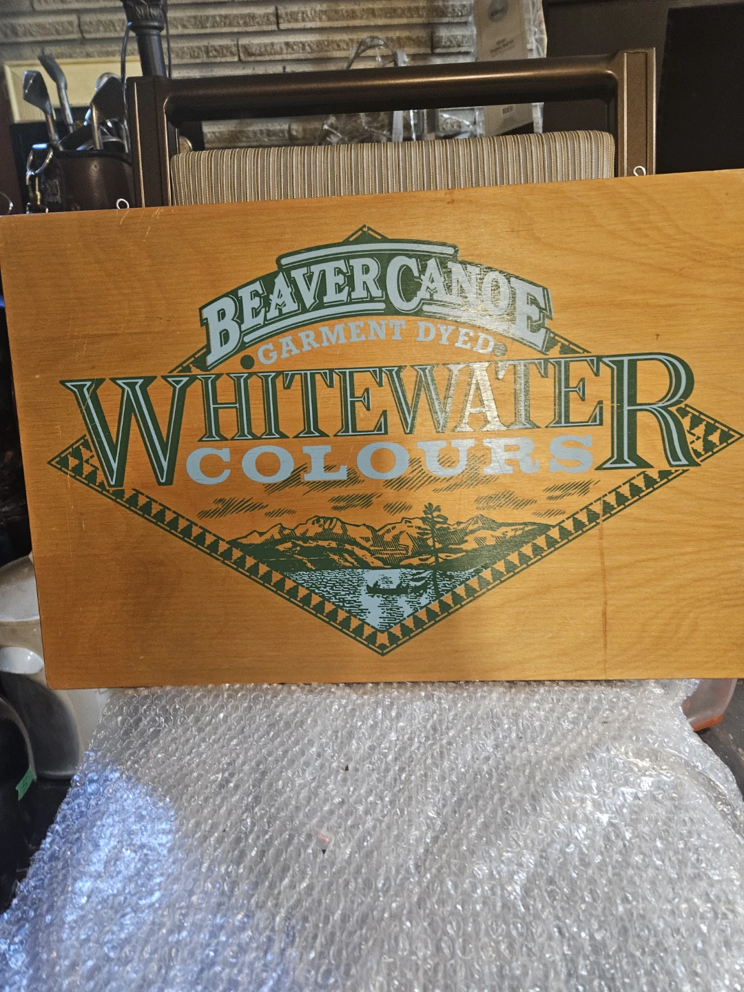 Beaver Canoe Whitewater Colours Wooden Sign - photo 3