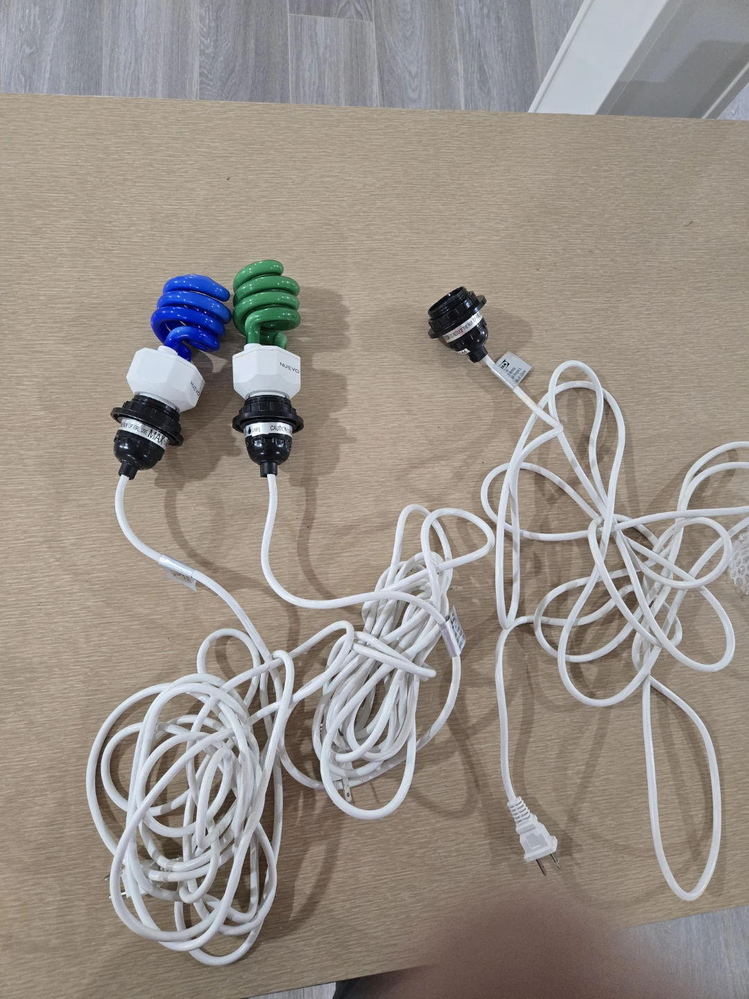 Three Light Bulb Adapters with Bulbs, From Ikea