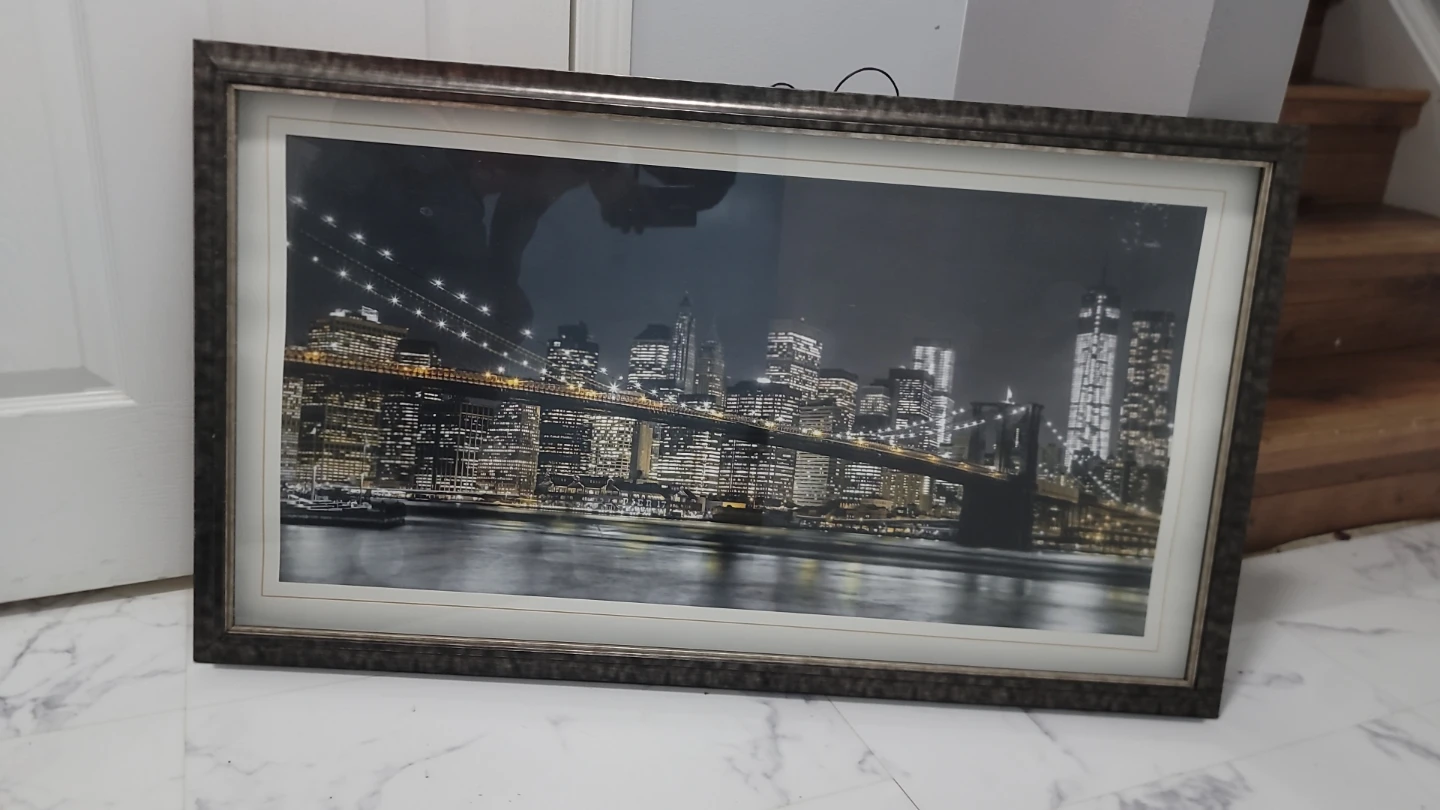 Framed Nighttime New York City Skyline Print