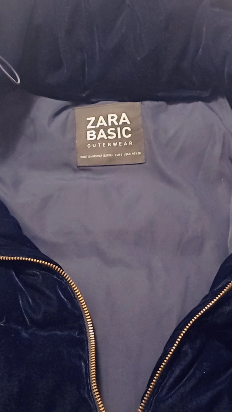 Zara Basic velvet Puffer Jacket