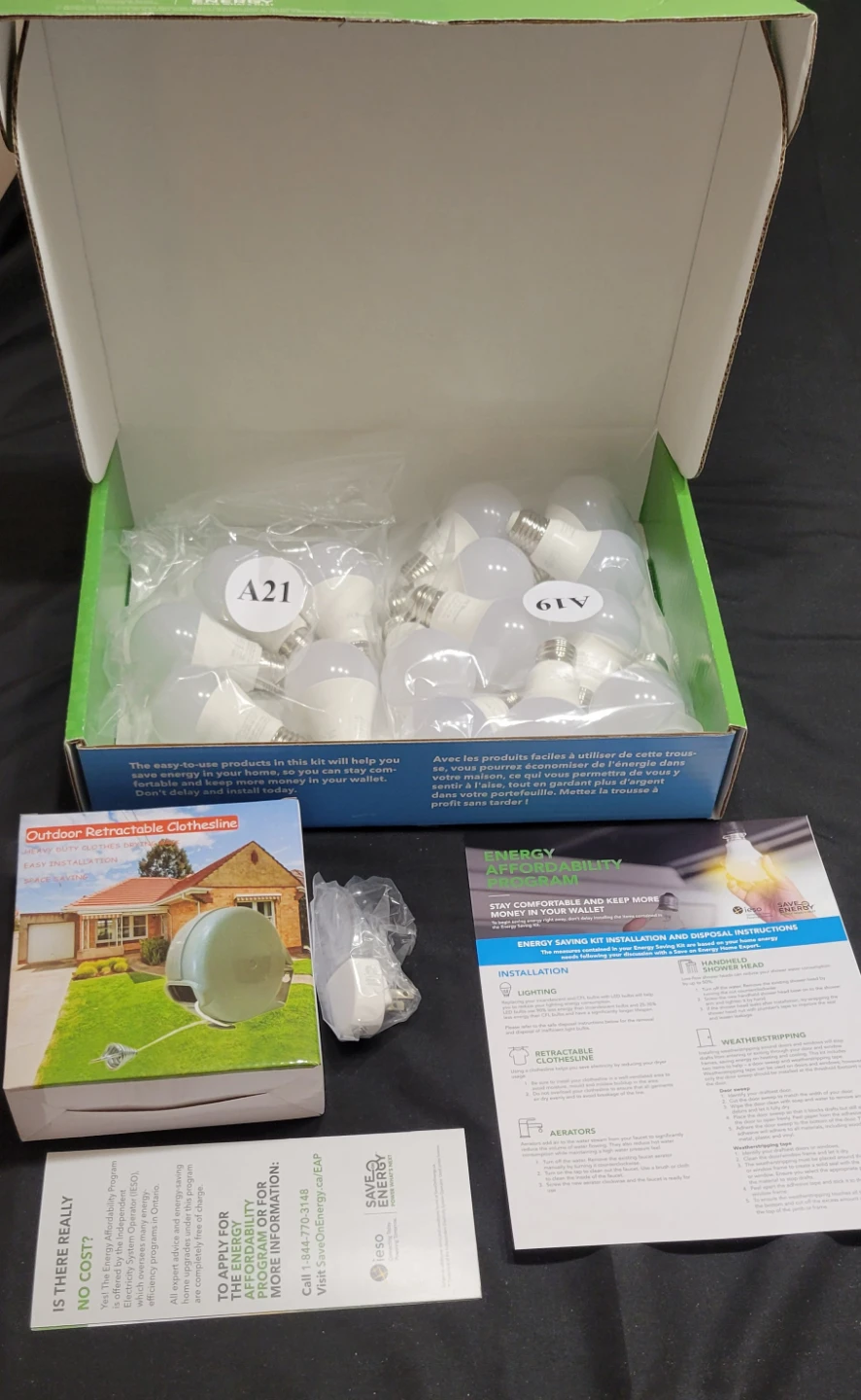 Energy Saving Kit, LED Bulbs, Clothesline, Aerator, Showerhead ⚽ - photo 2