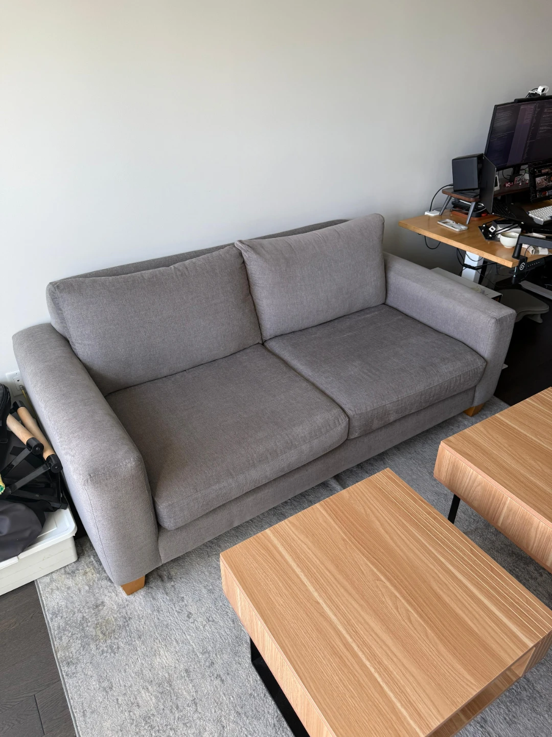 Grey Two-Seater Sofa - Pickup only - photo 5