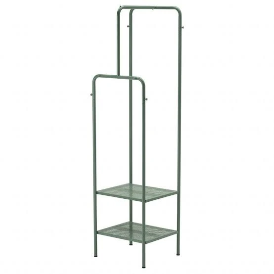 Grey Metal Step Stool Shelf Unit