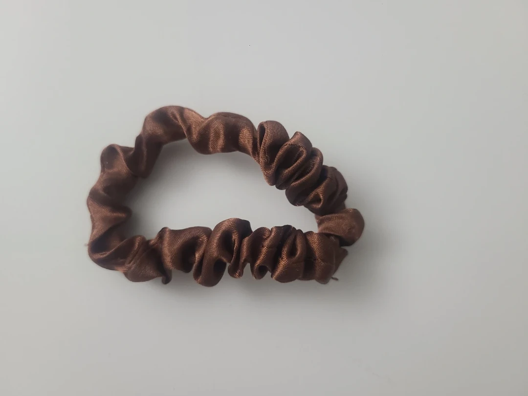 Brown satin scrunchie