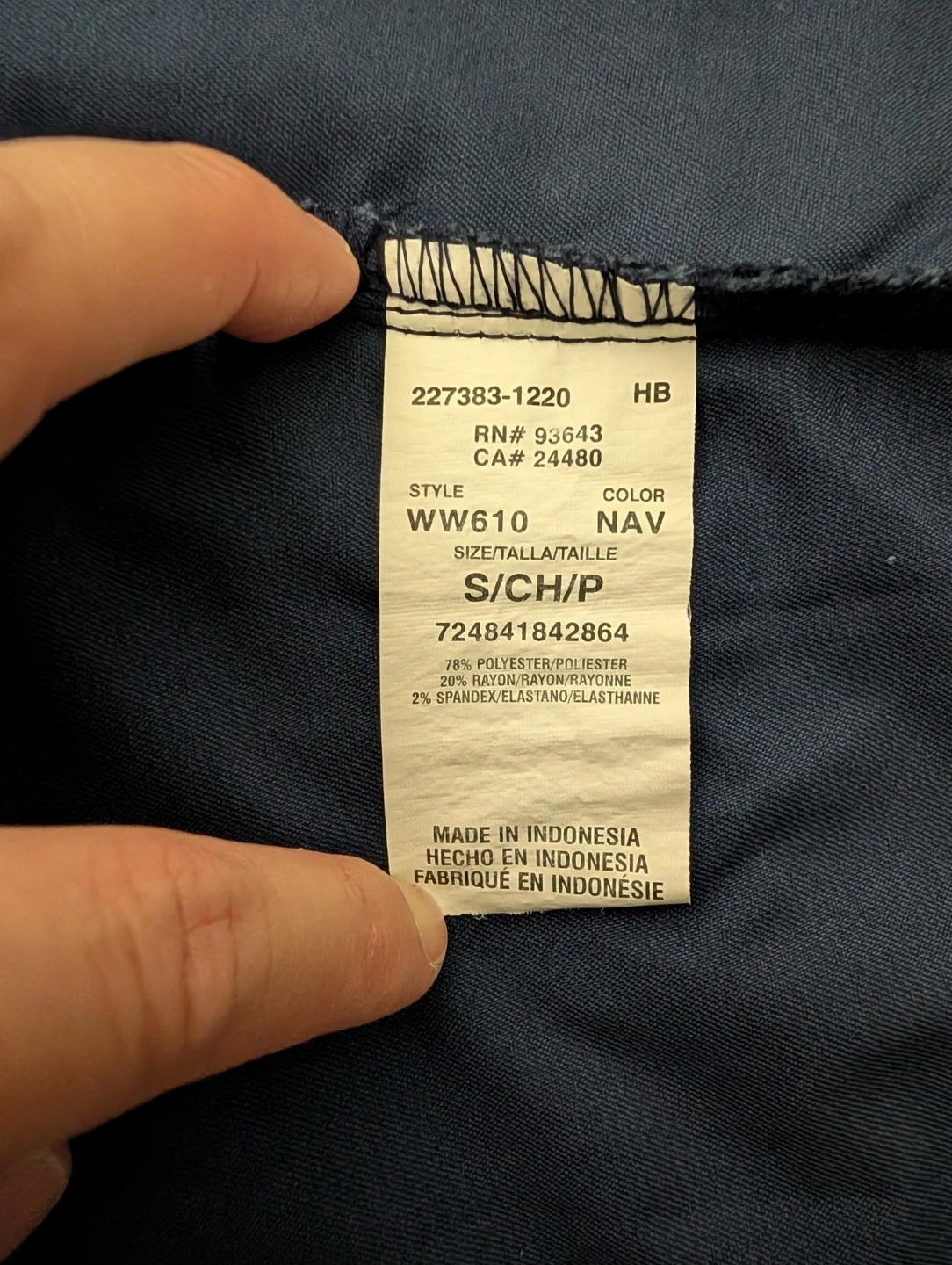 3 Cherokee Workwear Navy Blue Scrub Tops - photo 4