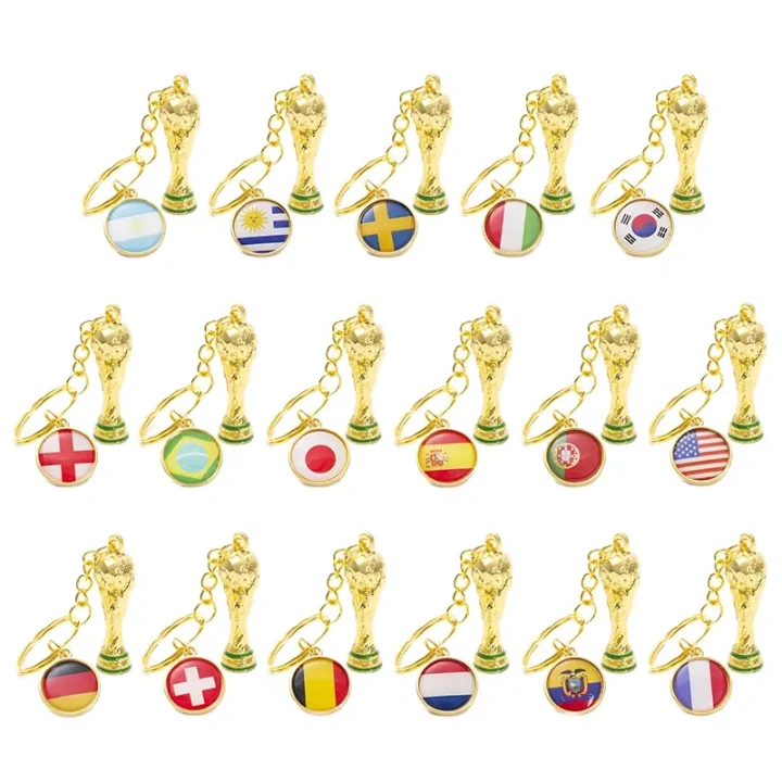 Soccer Cup Flag Keychains