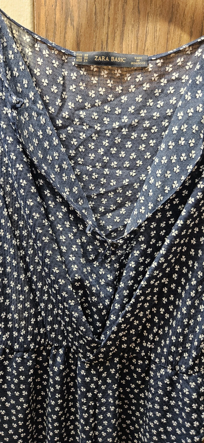 Zara Basic Navy Floral Jumpsuit - photo 4