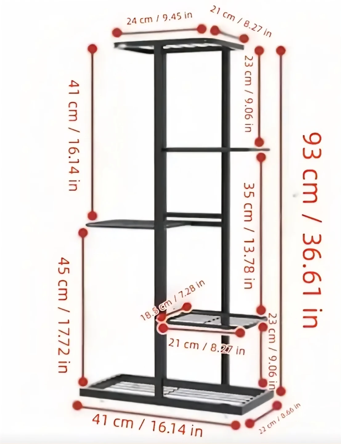 5-Tier Plant Stand with Lockable Wheels - photo 4