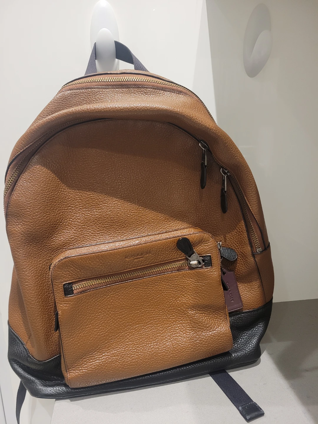 Coach F35429 West Backpack in Saddle, and Black city work school