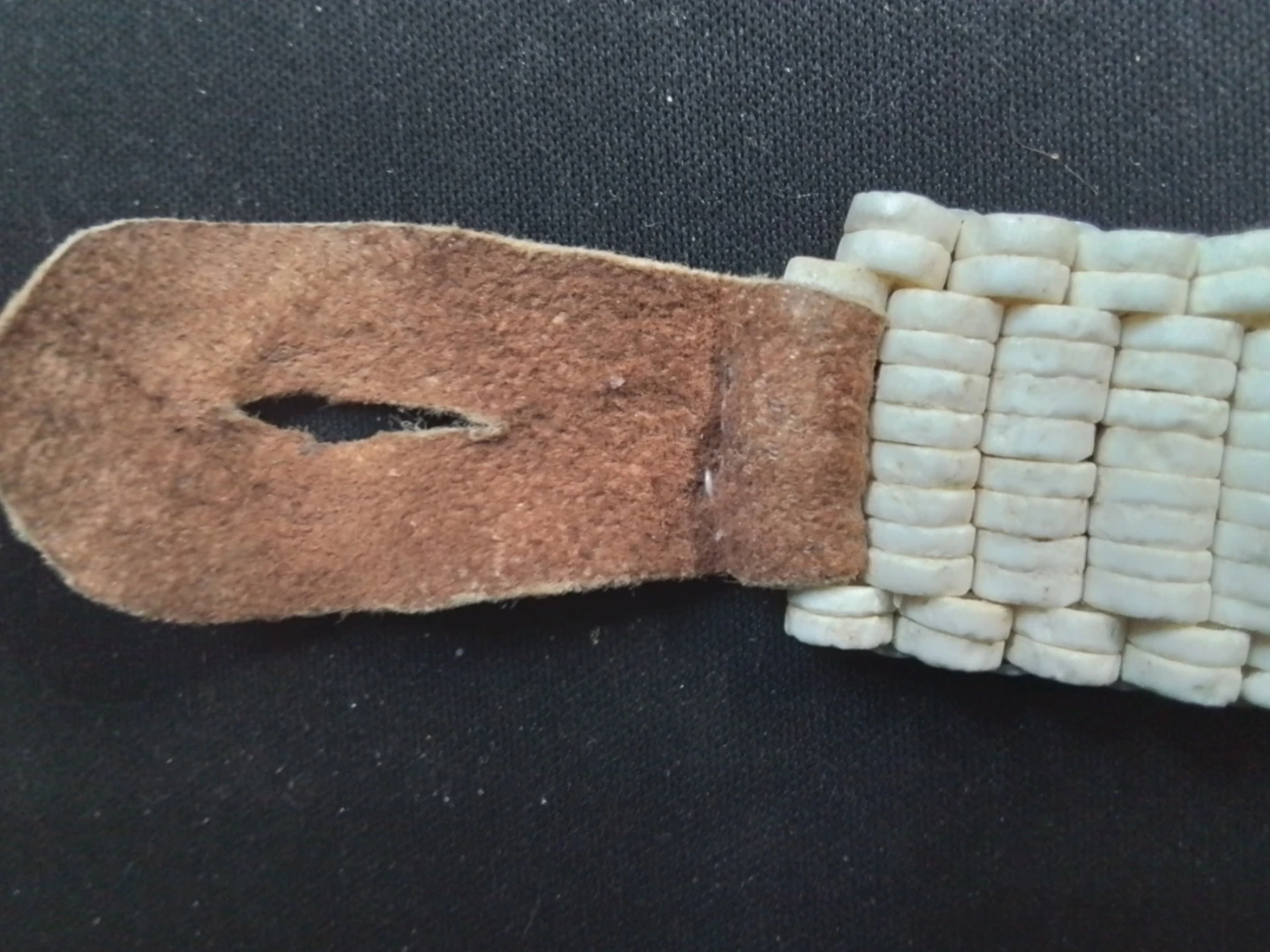 Vng San Bushman Handcrafted Ostrich Eggshell & Leather Bracelet - photo 3