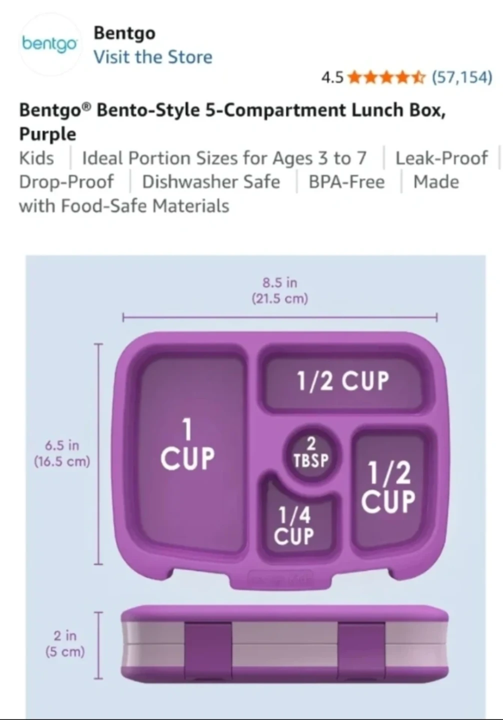 Bentgo Kids Bento Lunch Box - Purple - photo 5