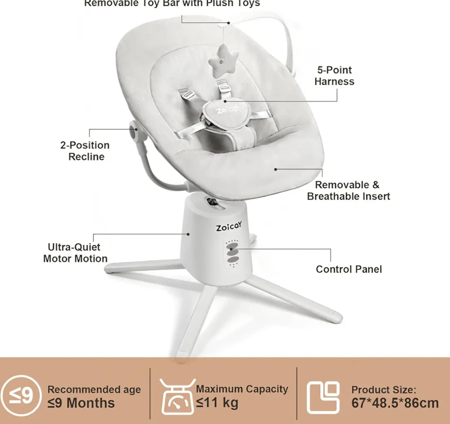 Zoicay Baby Bouncer Swing - photo 4