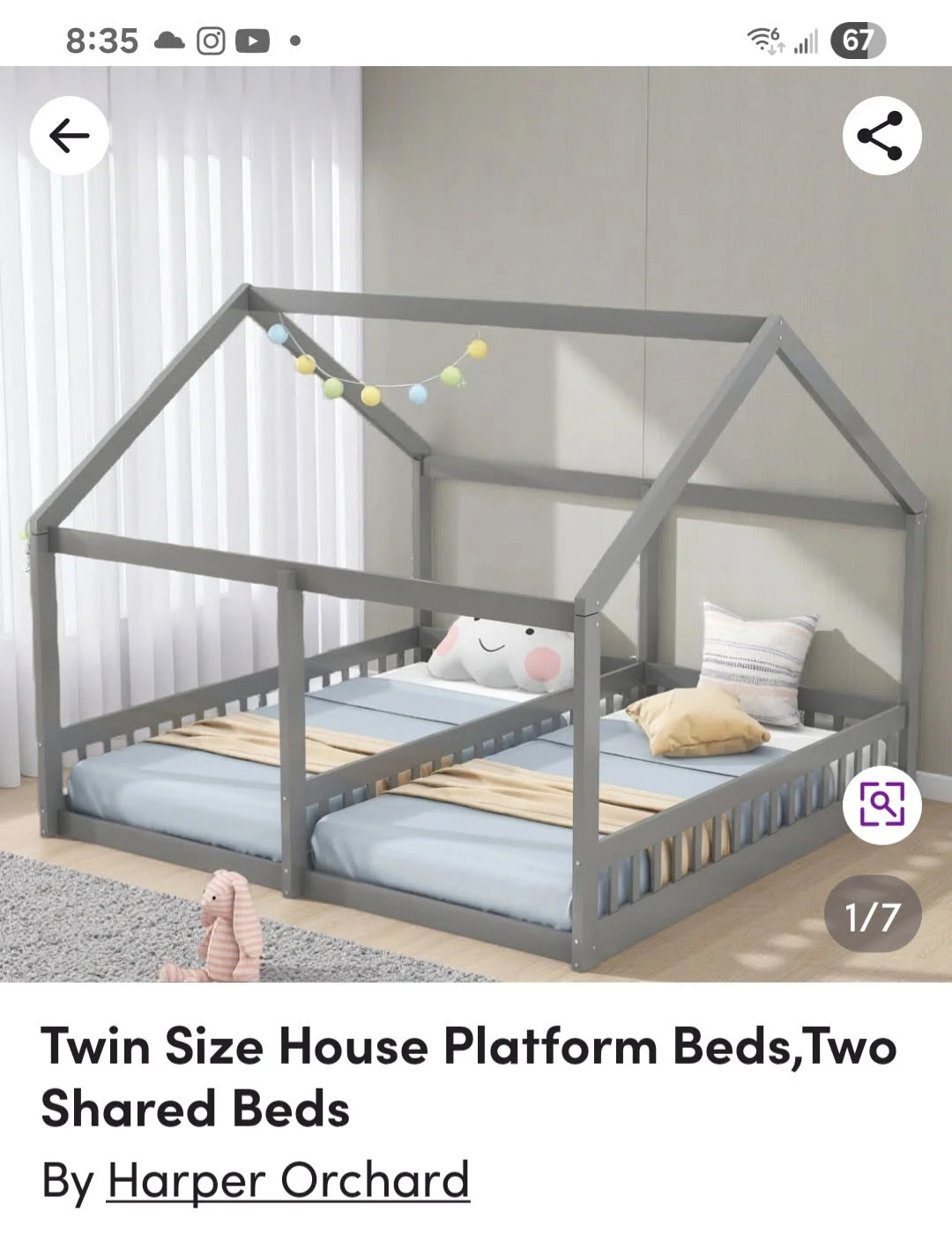 Harper Orchard Twin Size House Platform Beds