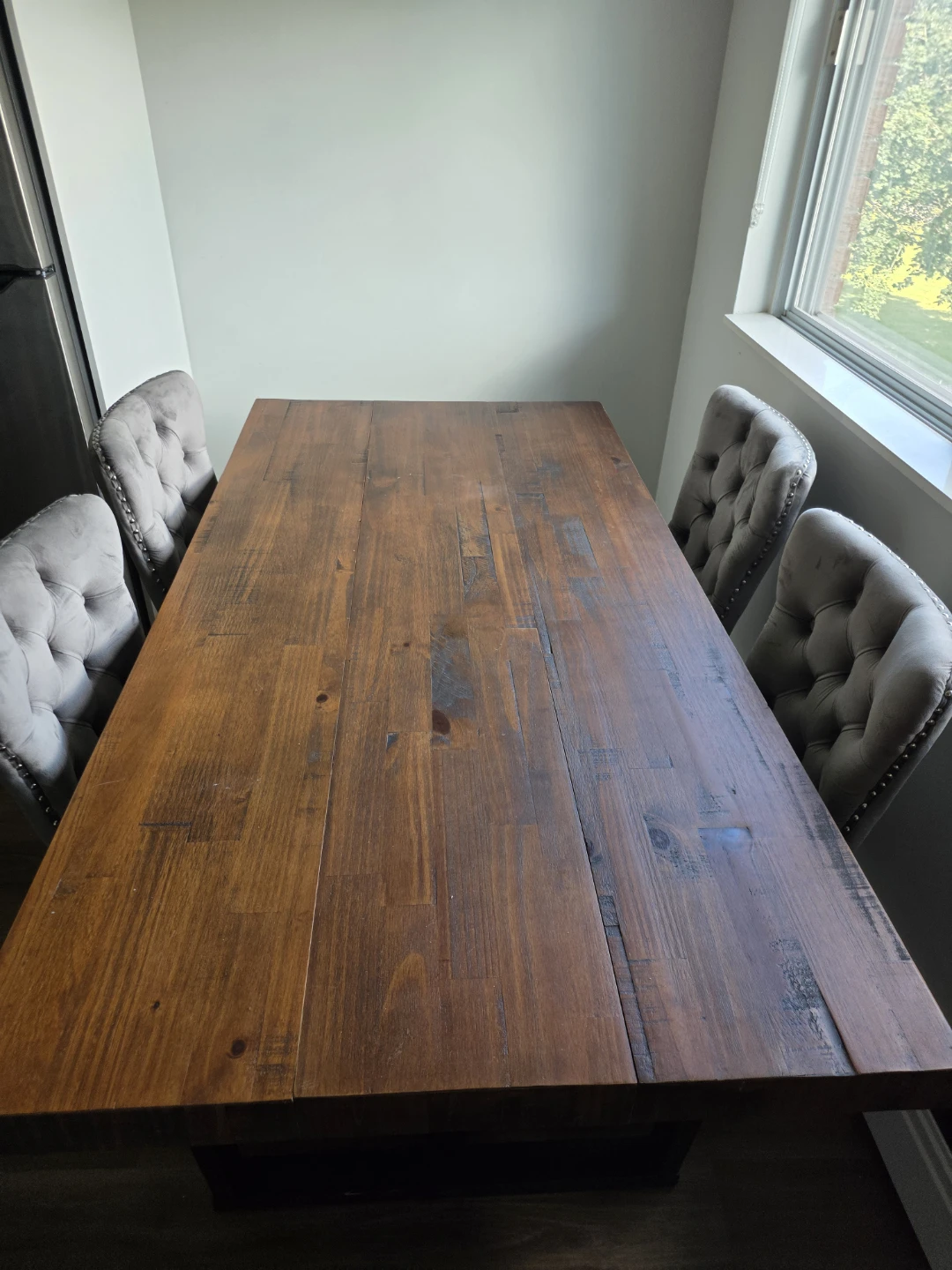 Velvet Chairs with Real Wood Dinning Table - photo 3