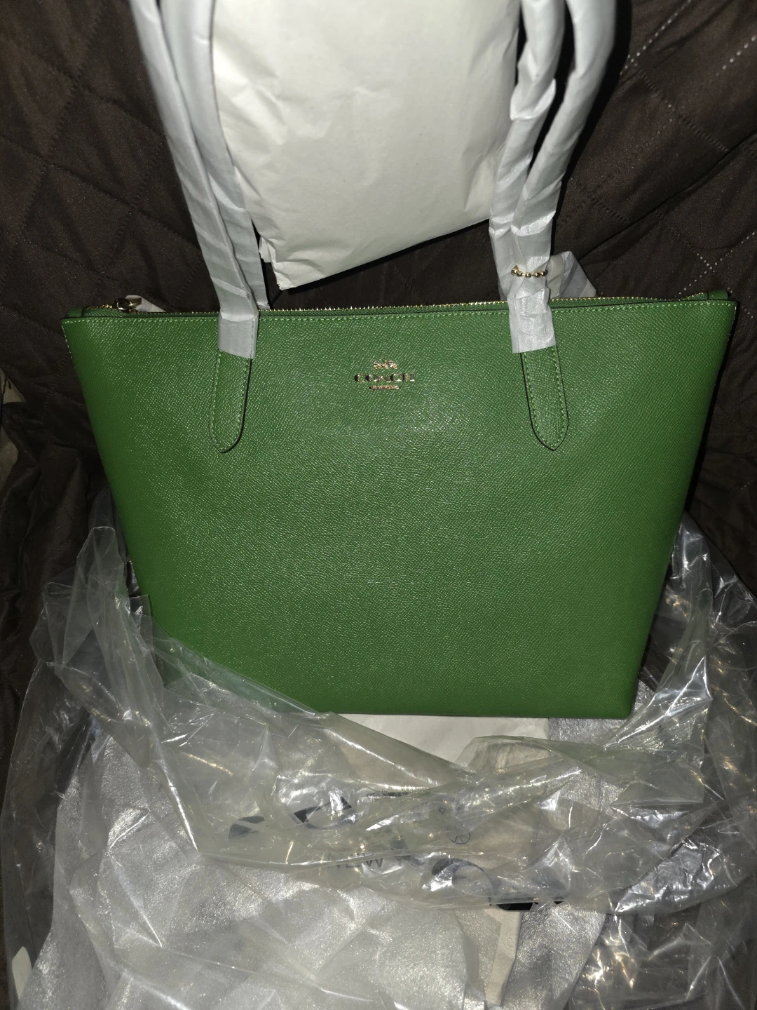 Green Coach Tote Bag