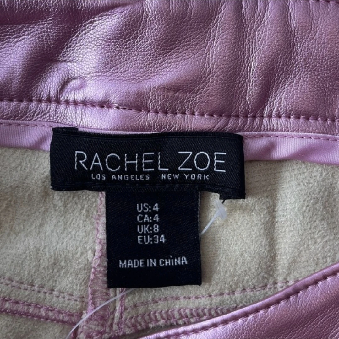 Rachel Zoe Pink Metallic Vegan Leather Pants ⚽️ - photo 4