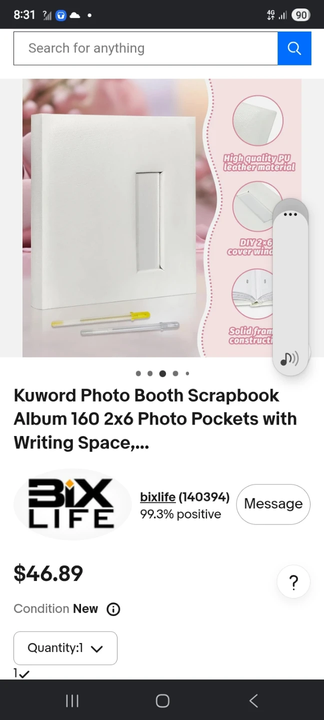 Kuword Photo Booth Scrapbook Album - White