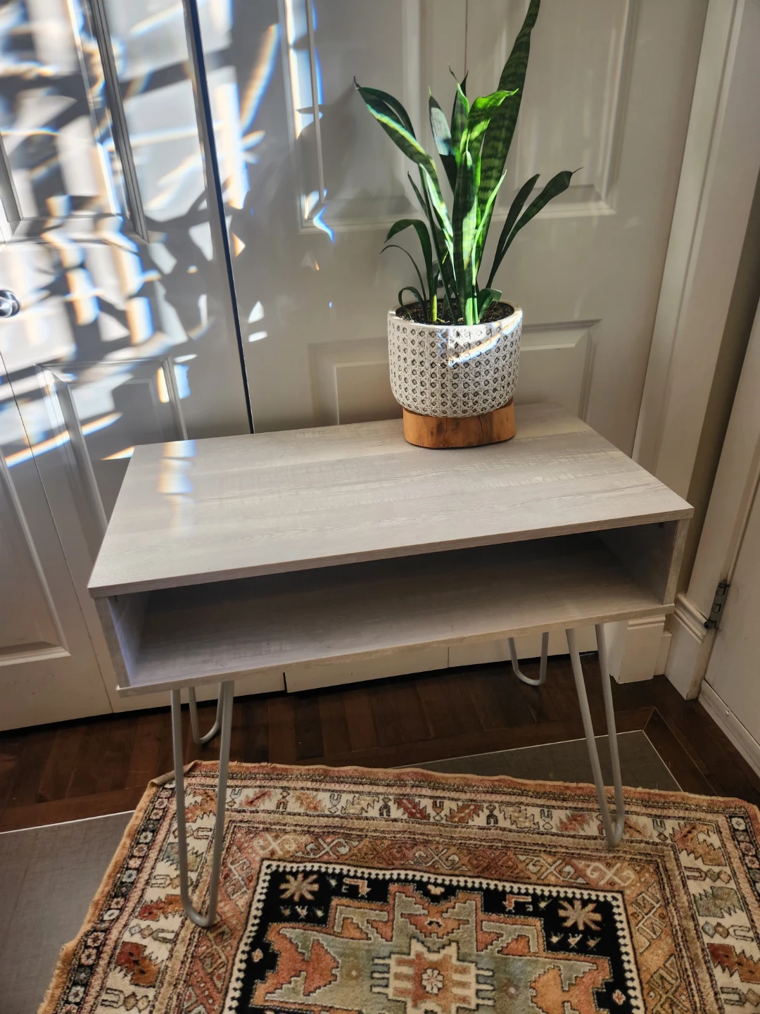 Gray Side Table OR desk with Hairpin Legs