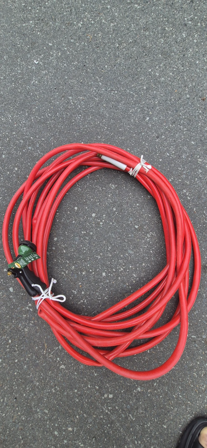 Garden Hose with New Spray Nozzle 50ft with 3/4" Brass Fittings