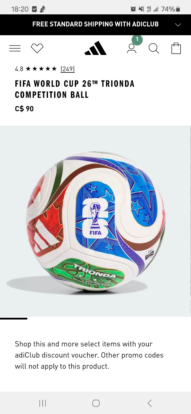 Adidas FIFA World Cup 2026 Trionda Competition Soccer Ball (New)