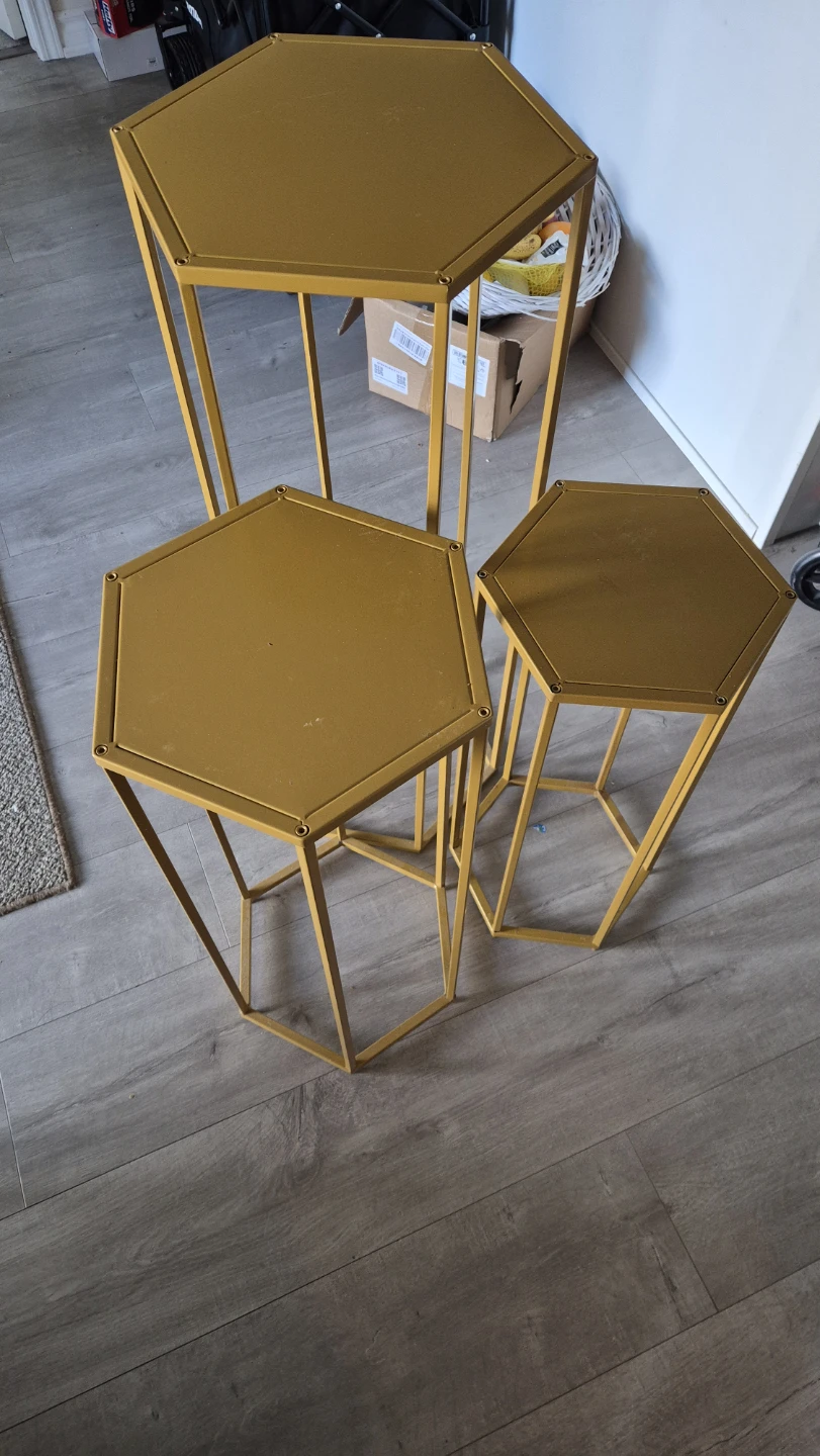 Set of 3 Hexagonal Side Tables