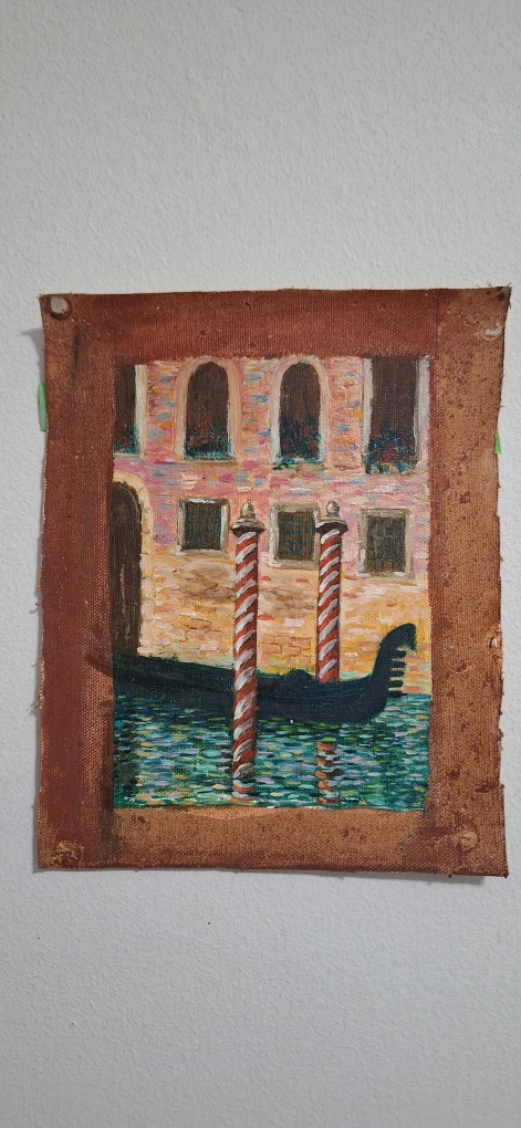 Oil Painting of Venice Canal Scene - photo 2