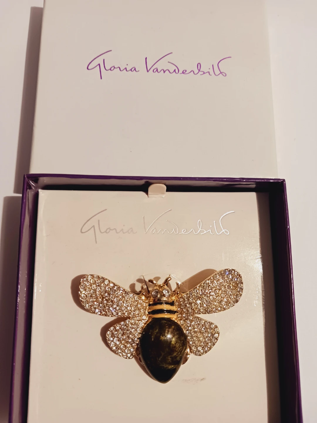 NEW !! GLORIA VANDERBILT SWAROVSKI CRYSTAL BEE BROOCH - photo 5