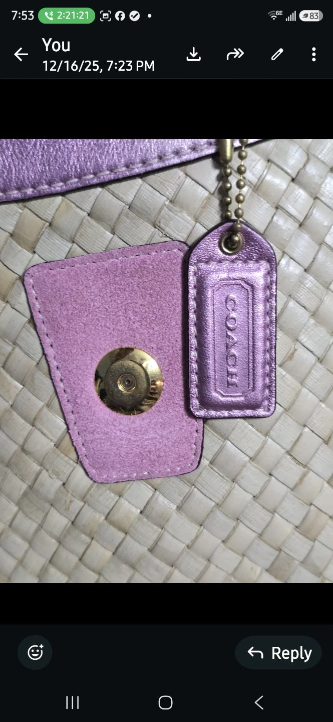 Coach Hampton Straw Tote Bag with Pink Leather Accents - photo 5