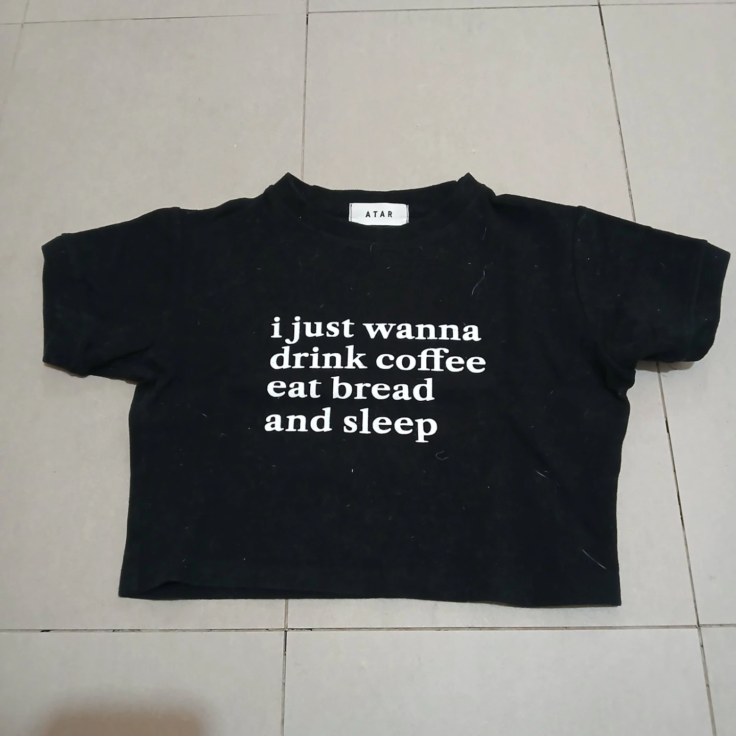 ⚽ Black Crop Top Graphic Tee