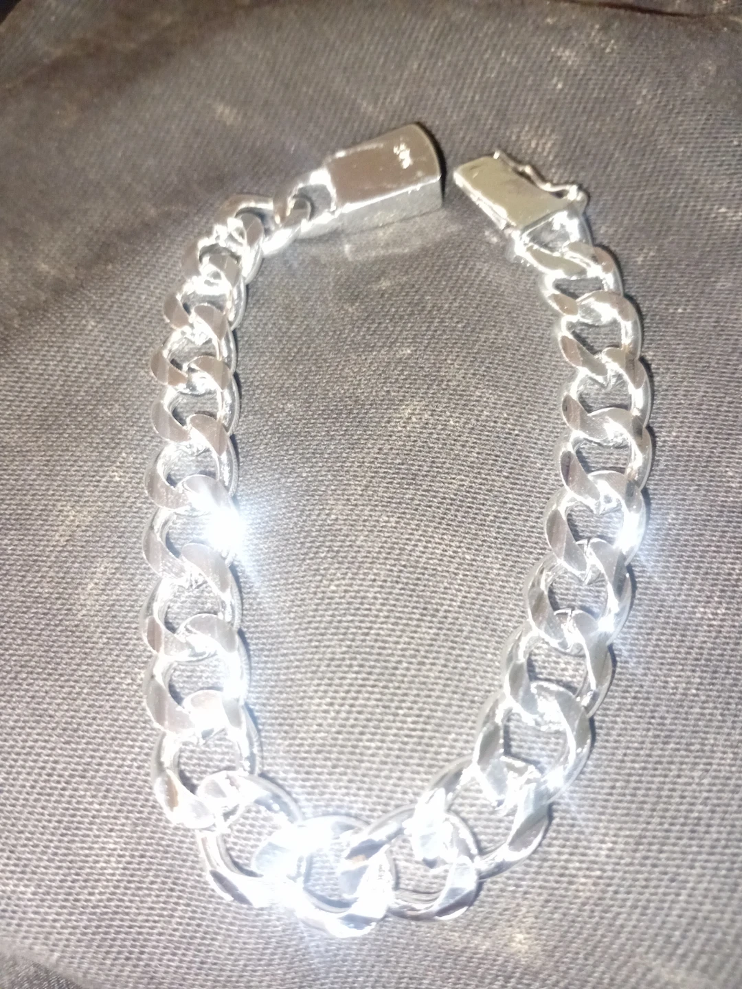 925 Sterling Silver Curb Link Bracelet - photo 2