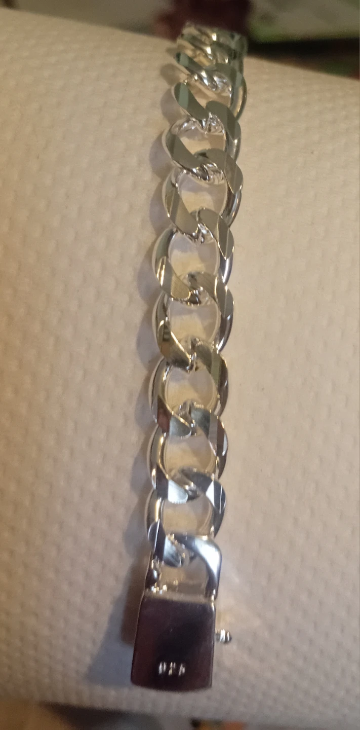 925 Sterling Silver Curb Link Bracelet - photo 3