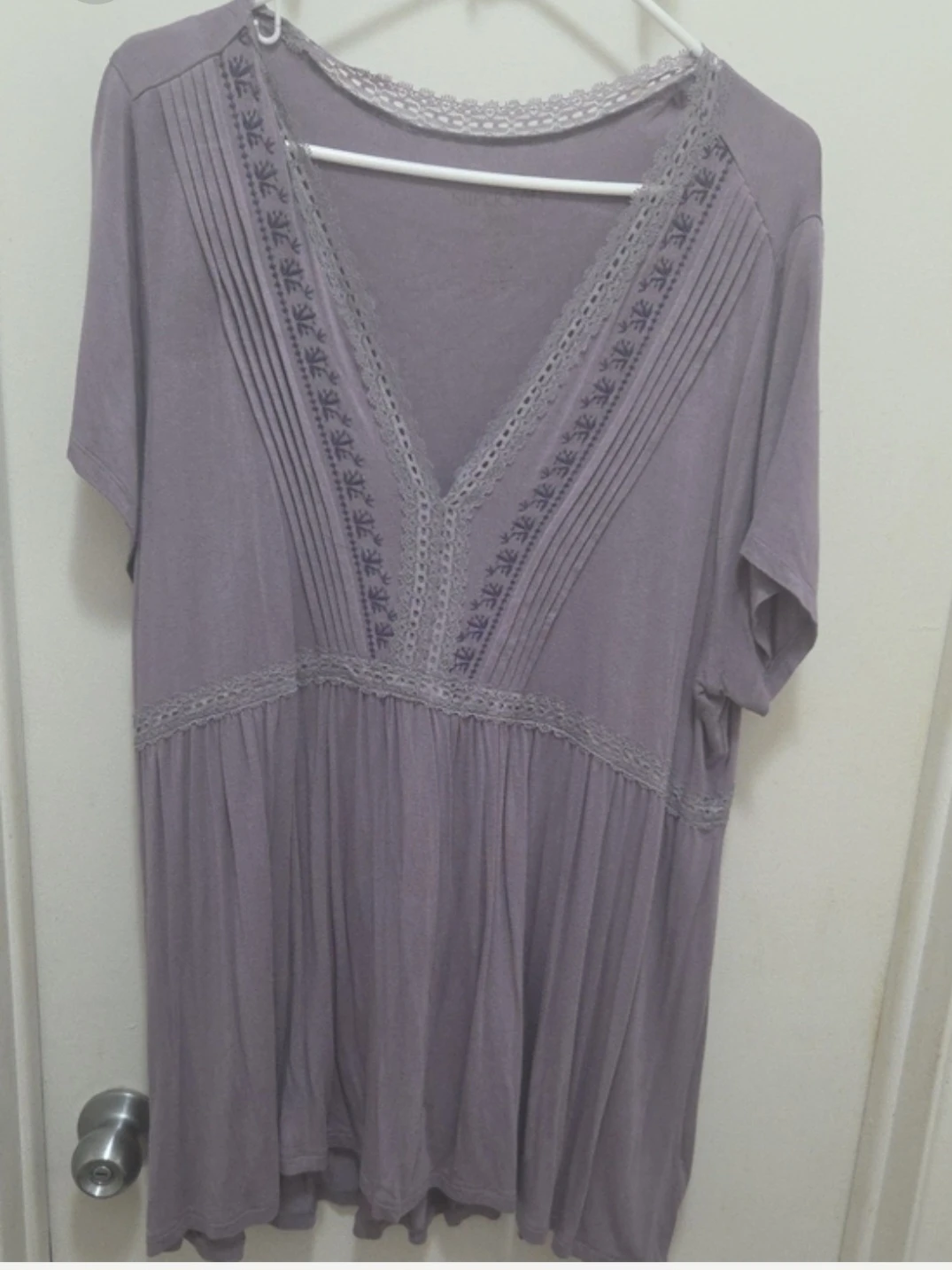 Torrid Purple Blouse with Lace Detail